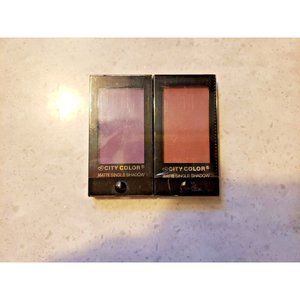 City Color Matte Single Eyeshadow Aubergine/Cherry Blossom 0.085 Oz Set Of 2 New